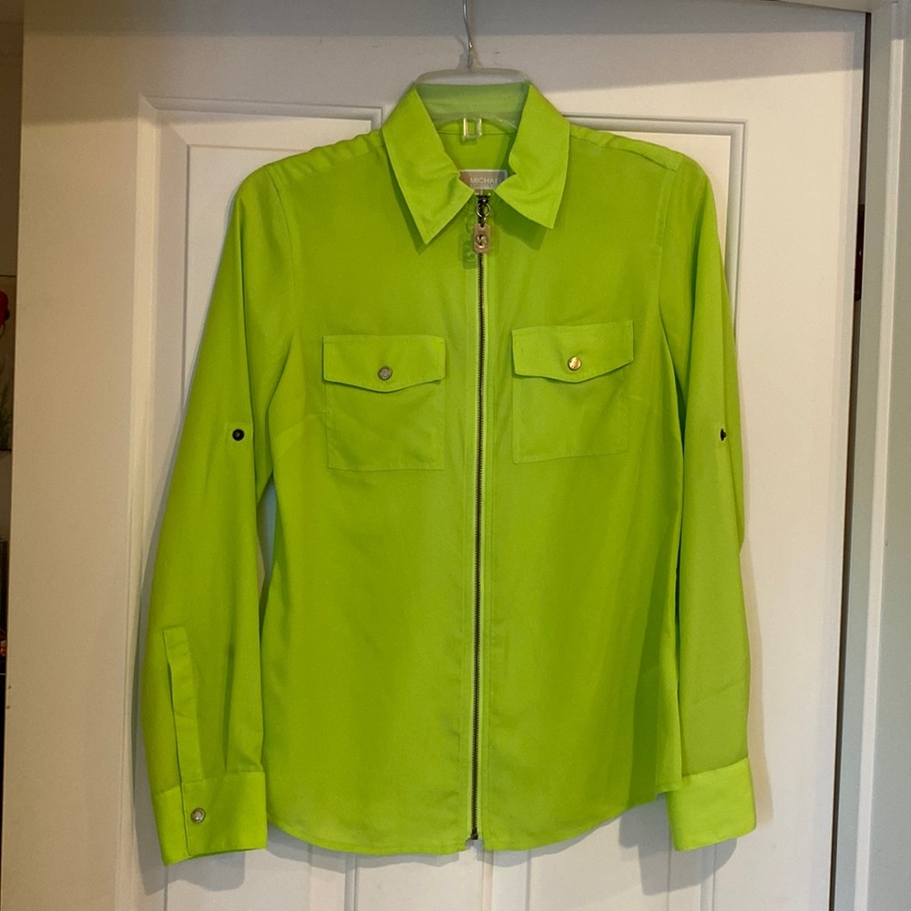Michael Kors blouse - lime green with zip